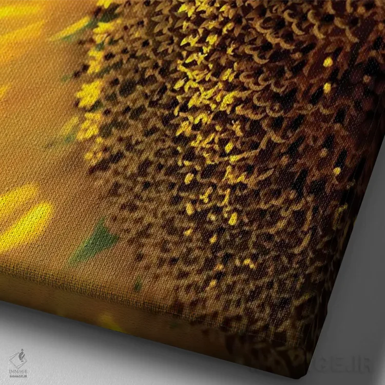 تابلو دکوراتیو آفتابگردان های خیال انگیز تابستانی IV اثر اولیویا جوی سنت کلر - نمای نزدیک بافت بوم