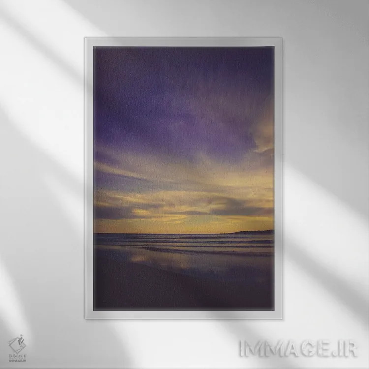 تابلو دکوراتیو غروب در ساحل II اثر اولیویا جوی سنت کلر - نمای قابدار سفید