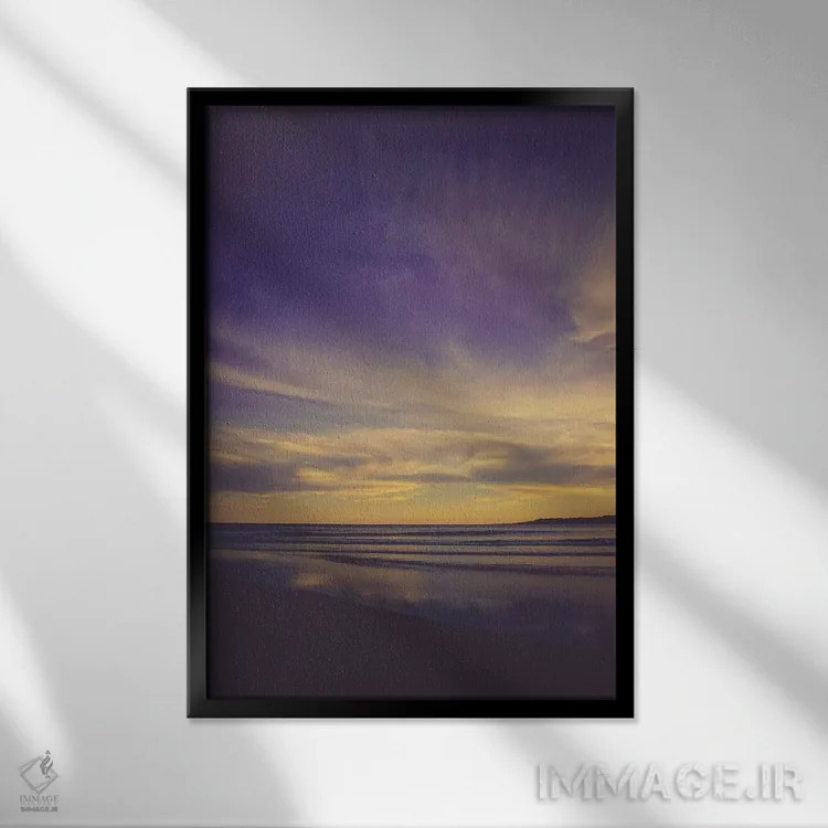 تابلو دکوراتیو غروب در ساحل II اثر اولیویا جوی سنت کلر - نمای قابدار مشکی