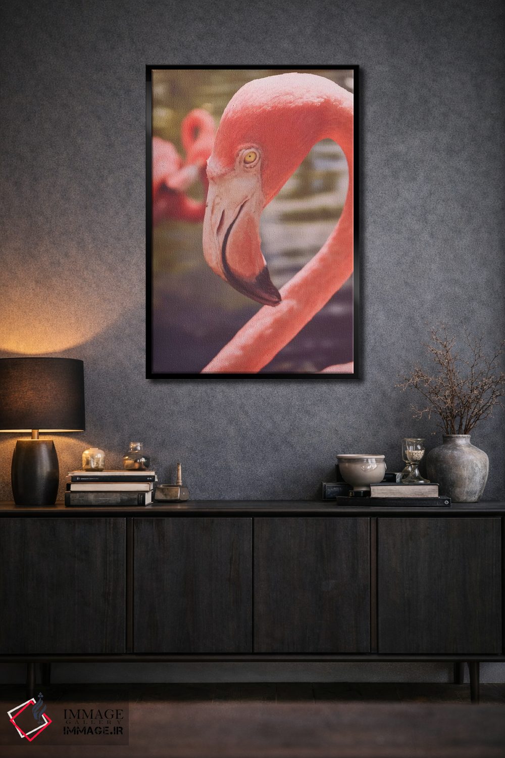 تابلو دکوراتیو عشق فلامینگوها اثر اولیویا جوی سنت کلر - D2B