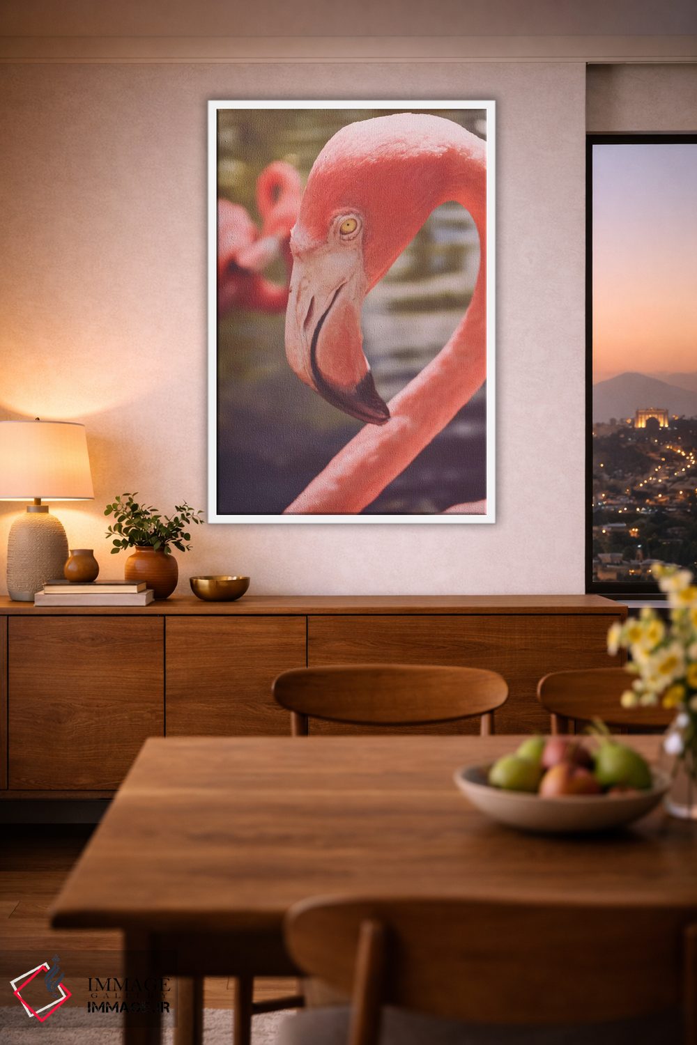 تابلو دکوراتیو عشق فلامینگوها اثر اولیویا جوی سنت کلر - D1W