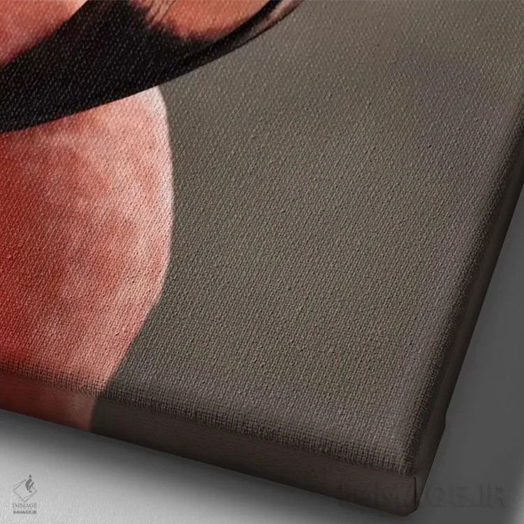 تابلو دکوراتیو فلامینگوی صورتی اثر اولیویا جوی سنت کلر - نمای نزدیک بافت بوم