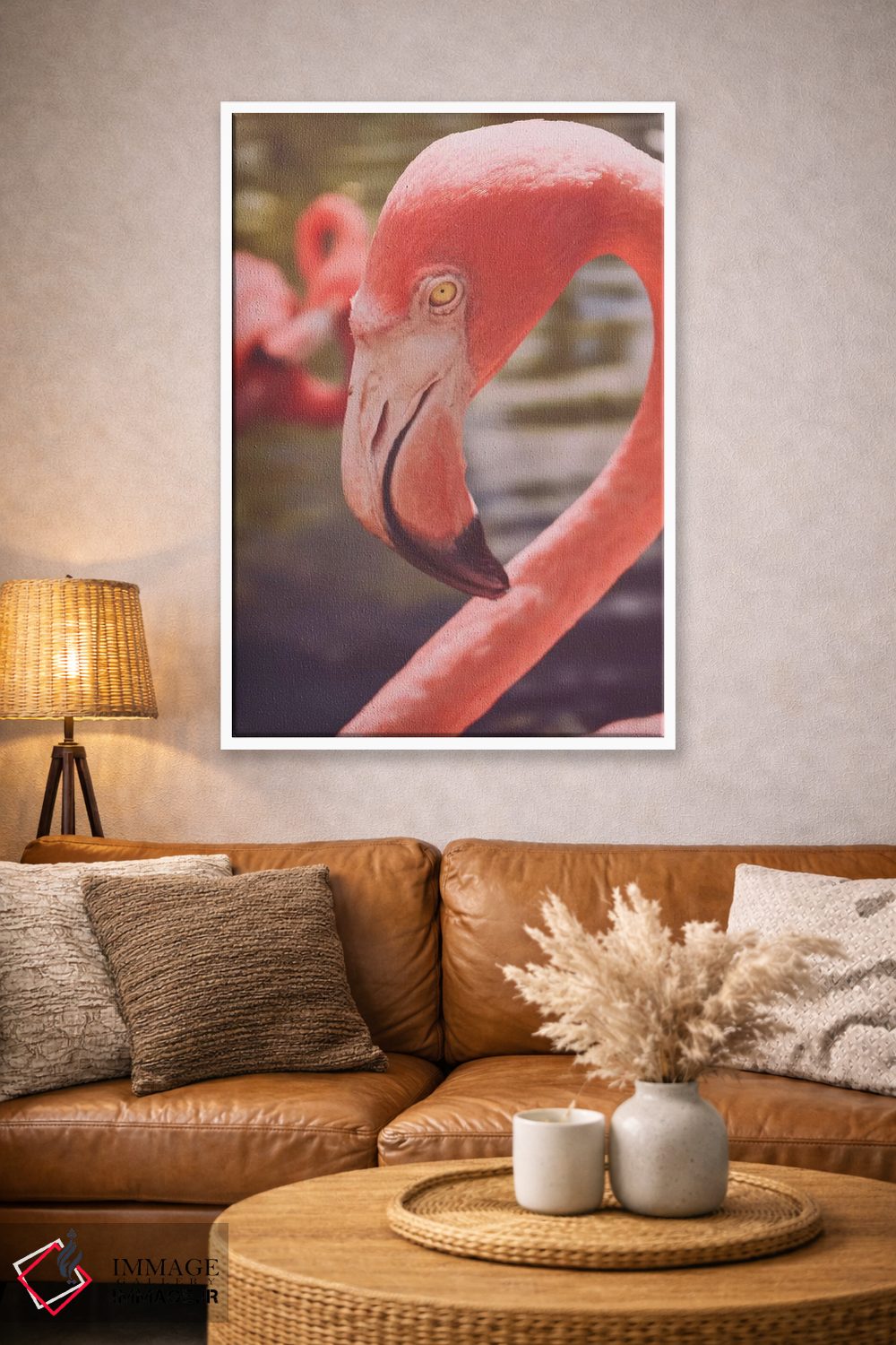 تابلو دکوراتیو عشق فلامینگوها اثر اولیویا جوی سنت کلر - D3W