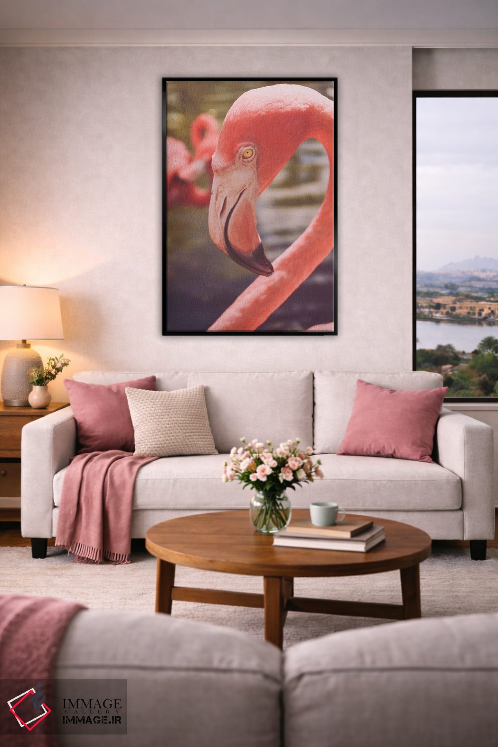 تابلو دکوراتیو عشق فلامینگوها اثر اولیویا جوی سنت کلر - D5B
