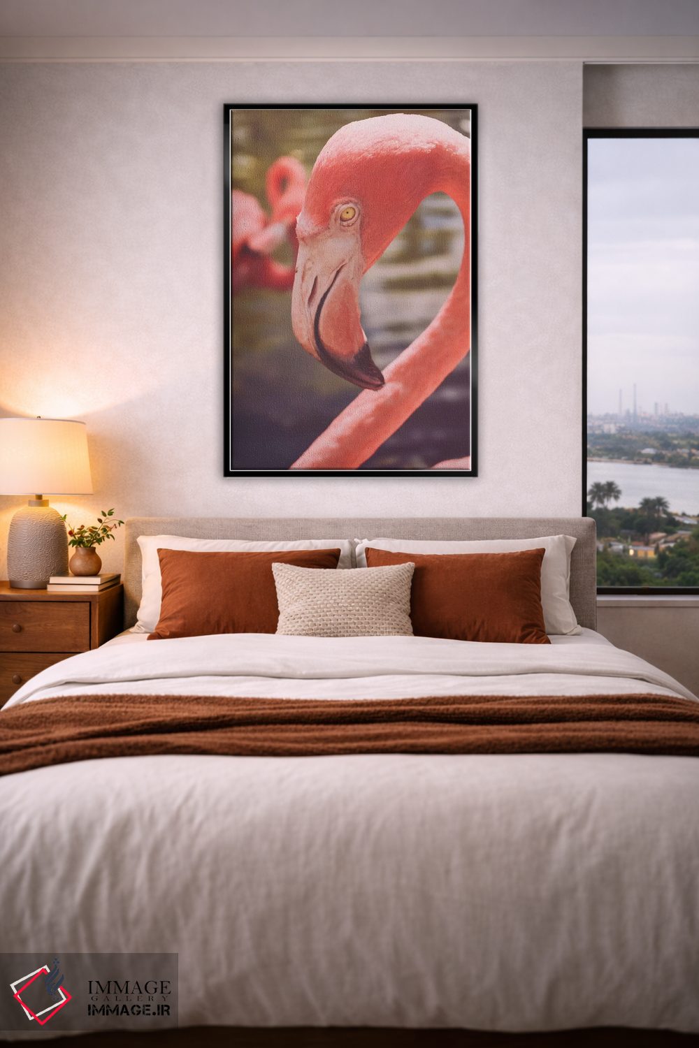 تابلو دکوراتیو عشق فلامینگوها اثر اولیویا جوی سنت کلر - D4B