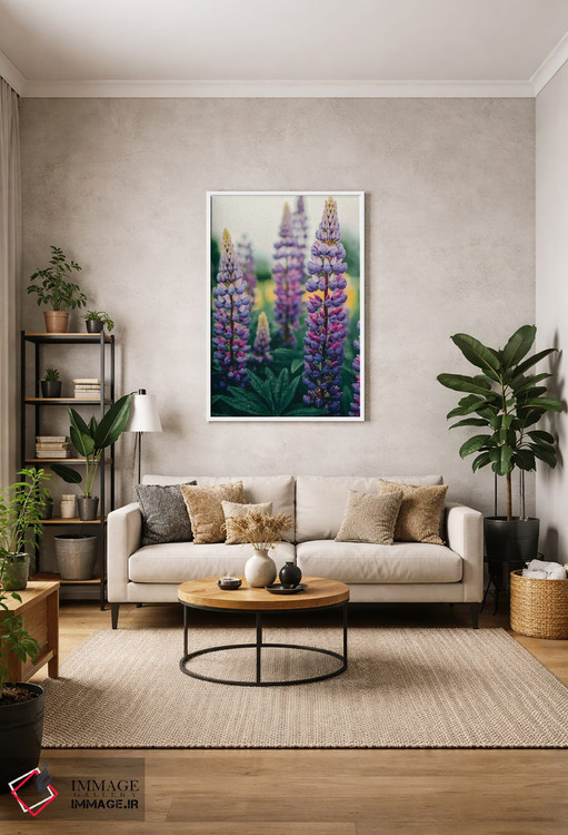 تابلو دکوراتیو گل های لوپین در چمنزار بهاری اثر اولیویا جوی سنت کلر - D1W