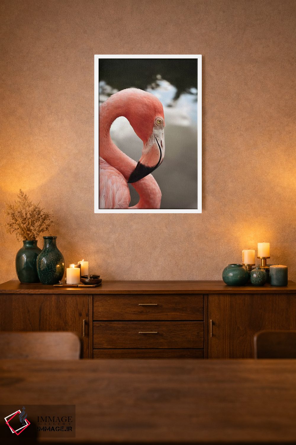 تابلو دکوراتیو فلامینگوی صورتی اثر اولیویا جوی سنت کلر - D1W
