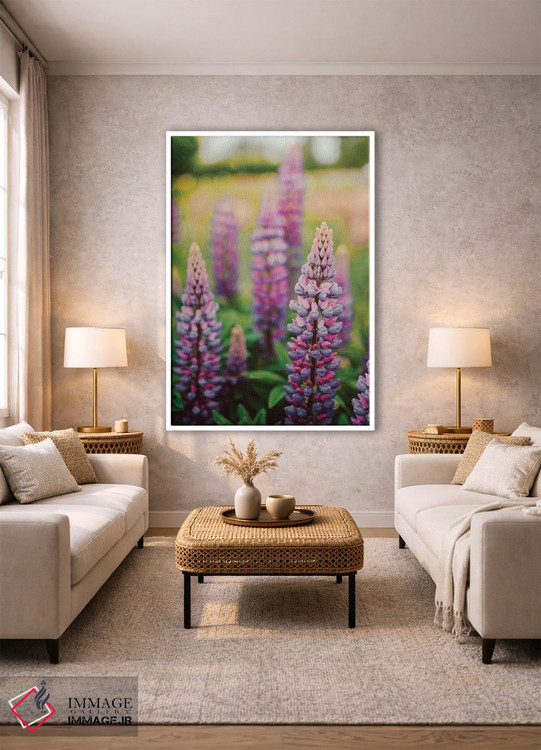 تابلو دکوراتیو گل های لوپین در چمنزار بهاری LII اثر اولیویا جوی سنت کلر - D1W