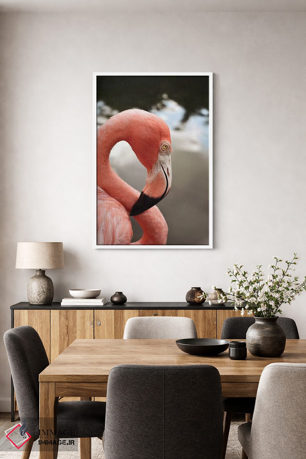 تابلو دکوراتیو فلامینگوی صورتی اثر اولیویا جوی سنت کلر - D3W