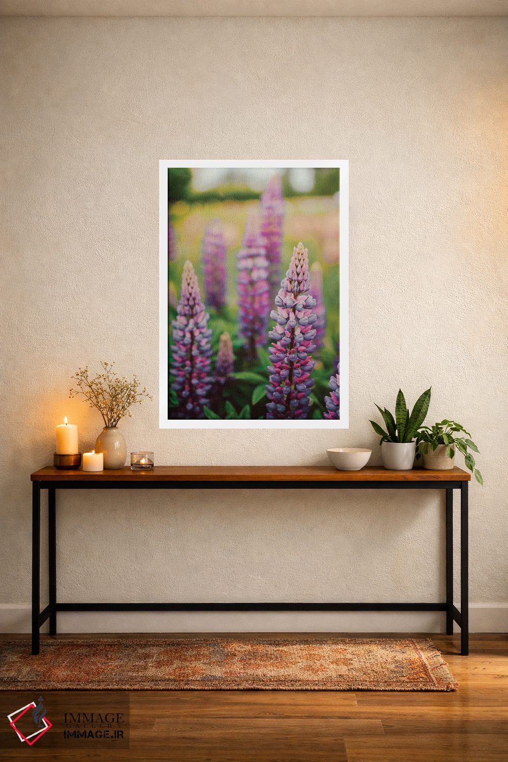 تابلو دکوراتیو گل های لوپین در چمنزار بهاری LII اثر اولیویا جوی سنت کلر - D4W