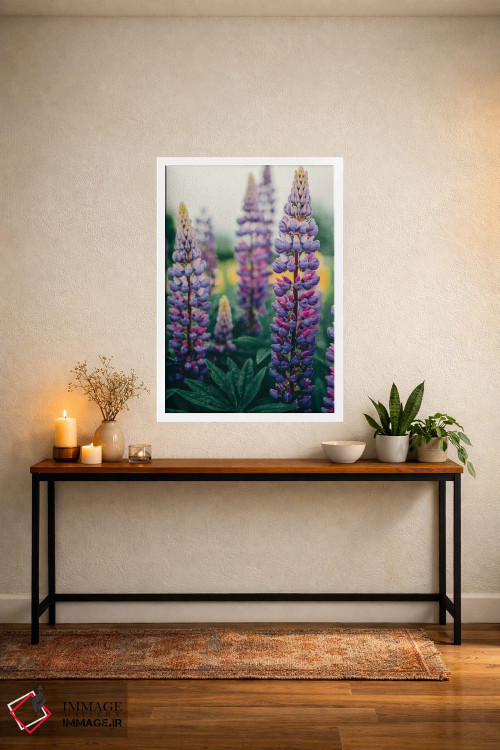تابلو دکوراتیو گل های لوپین در چمنزار بهاری اثر اولیویا جوی سنت کلر - D3W