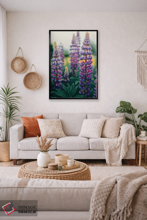 تابلو دکوراتیو گل های لوپین در چمنزار بهاری اثر اولیویا جوی سنت کلر - D4B