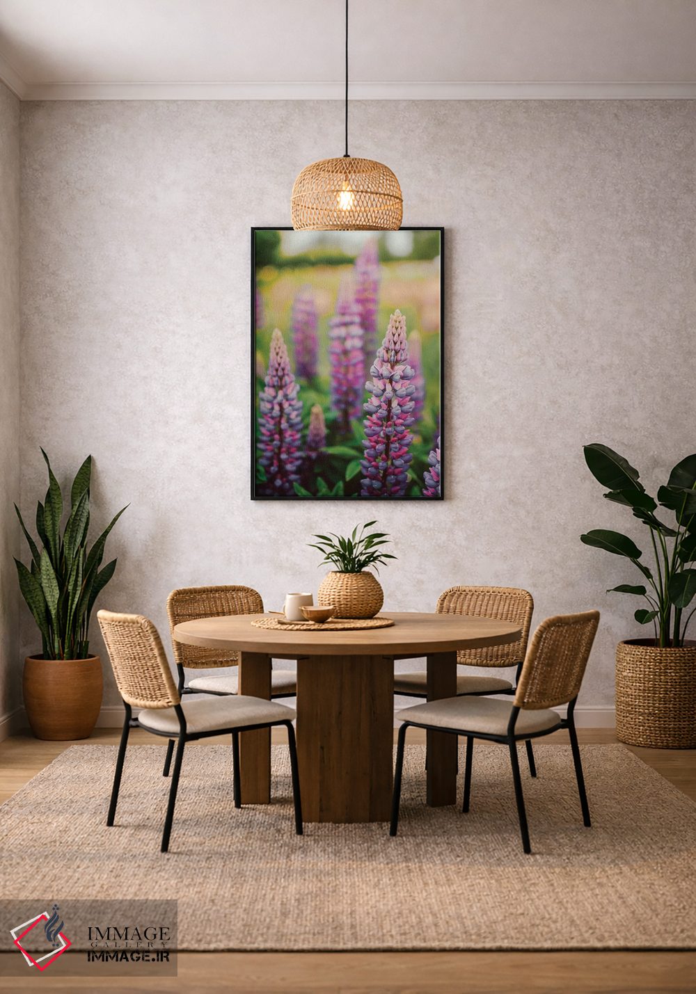 تابلو دکوراتیو گل های لوپین در چمنزار بهاری LII اثر اولیویا جوی سنت کلر - D5B