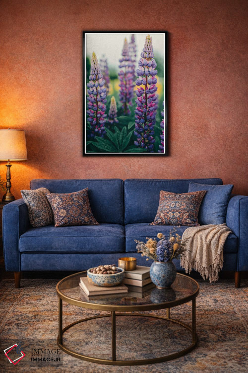 تابلو دکوراتیو گل های لوپین در چمنزار بهاری اثر اولیویا جوی سنت کلر - D5B