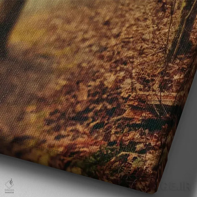 تابلو دکوراتیو درختان در مه III اثر اولیویا جوی سنت کلر - نمای نزدیک بافت بوم