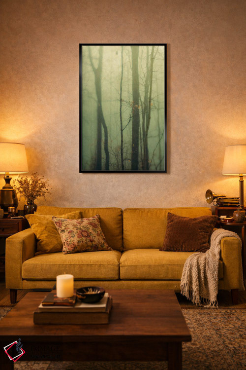 تابلو دکوراتیو درختان در مه I اثر اولیویا جوی سنت کلر - D5B