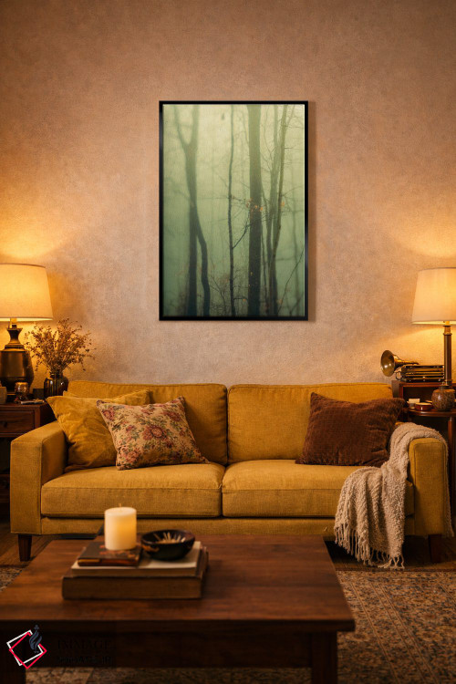تابلو دکوراتیو درختان در مه I اثر اولیویا جوی سنت کلر - D3B