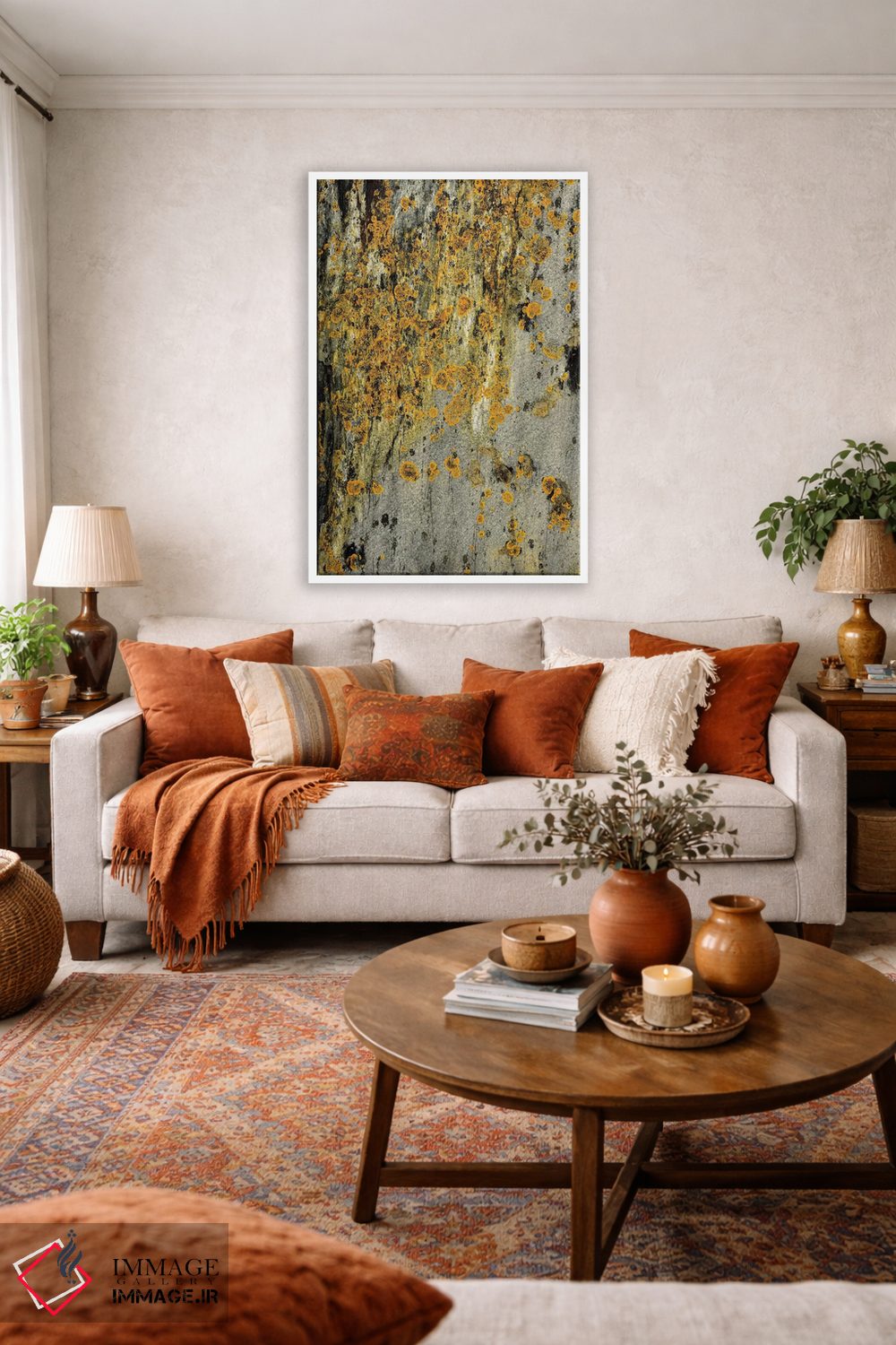 تابلو دکوراتیو گلسنگ روی سنگ اثر اولیویا جوی سنت کلر - D1W