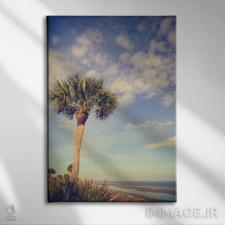 تابلو دکوراتیو بهشت نخل ها اثر اولیویا جوی سنت کلر - نمای روبهرو روی دیوار