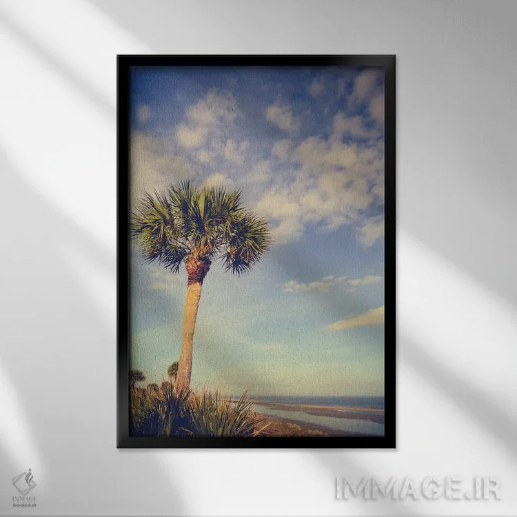 تابلو دکوراتیو بهشت نخل ها اثر اولیویا جوی سنت کلر - نمای قابدار مشکی