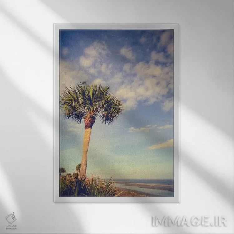 تابلو دکوراتیو بهشت نخل ها اثر اولیویا جوی سنت کلر - نمای قابدار سفید