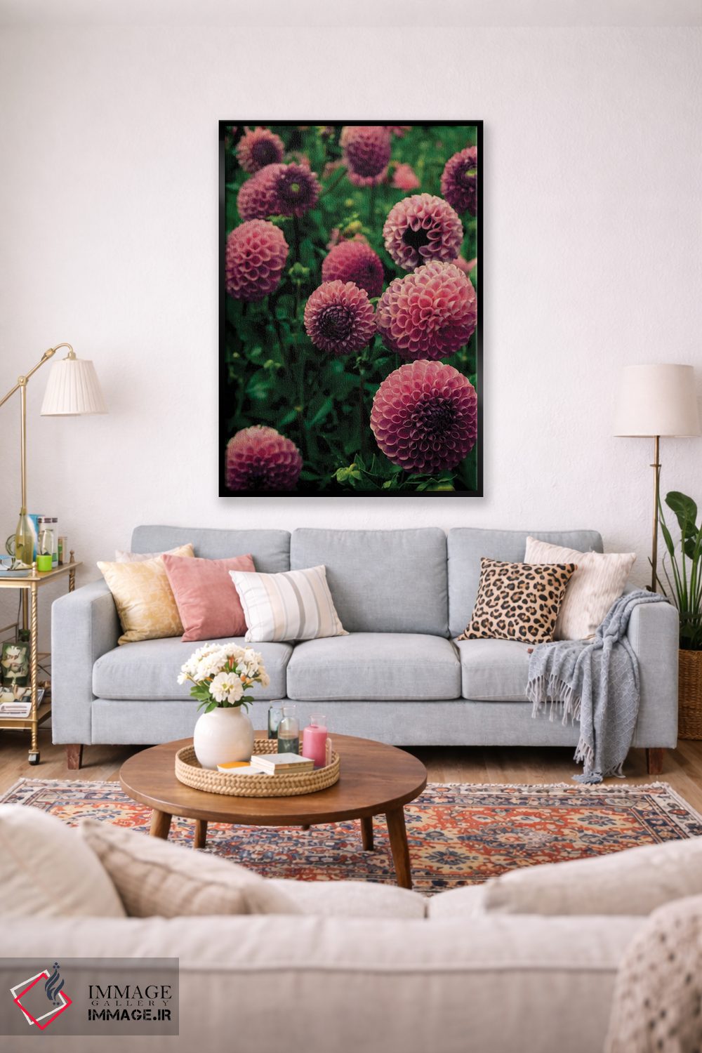 تابلو دکوراتیو گل های زیبای دالیا اثر اولیویا جوی سنت کلر - D1B