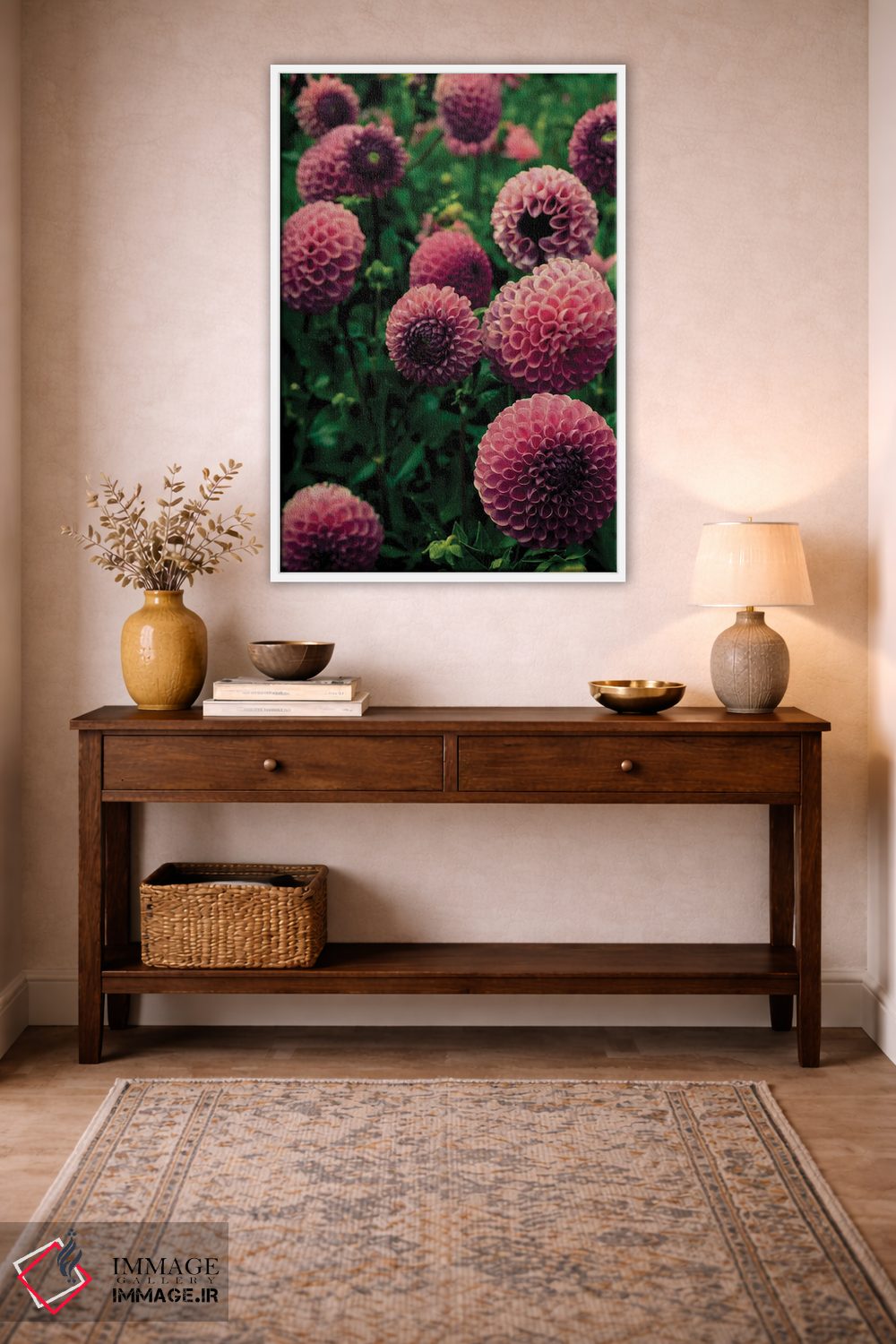 تابلو دکوراتیو گل های زیبای دالیا اثر اولیویا جوی سنت کلر - D3W