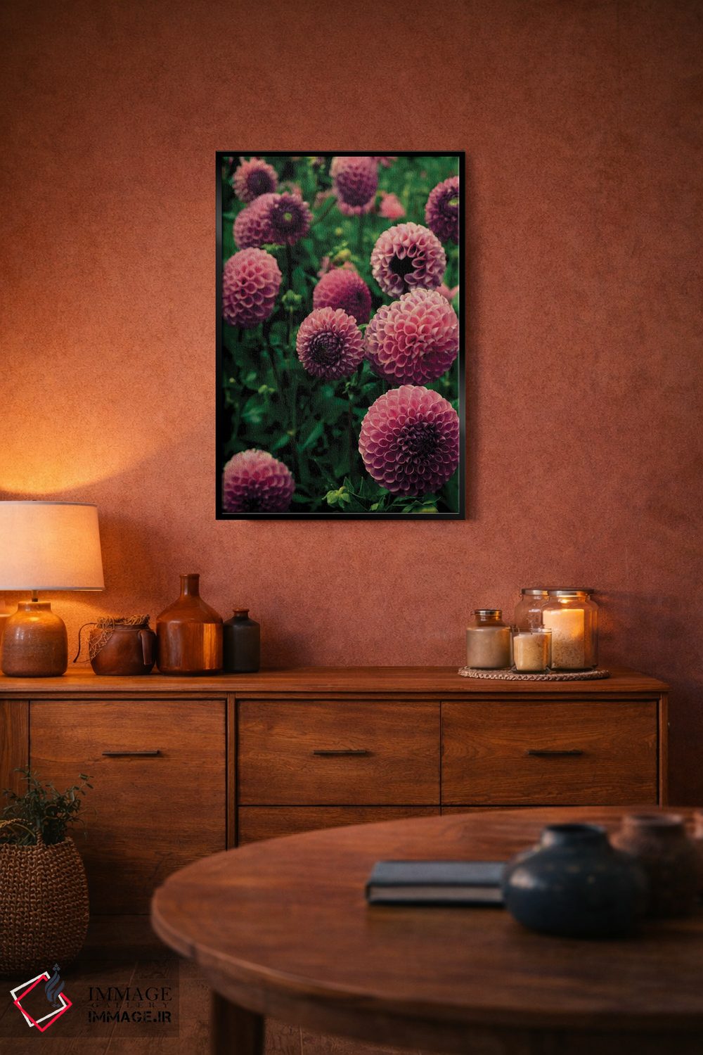 تابلو دکوراتیو گل های زیبای دالیا اثر اولیویا جوی سنت کلر - D5B