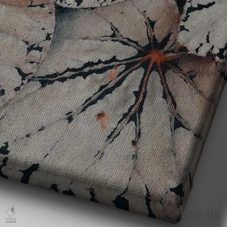 تابلو دکوراتیو مطالعه برگ بگونیا اثر اولیویا جوی سنت کلر - نمای نزدیک بافت بوم
