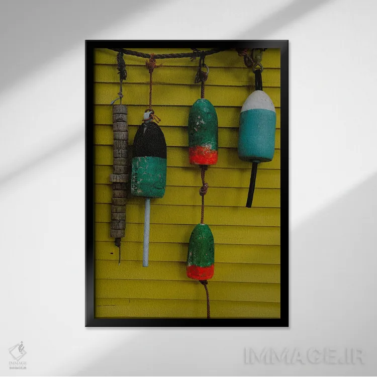 تابلو دکوراتیو مطالعه بویه شکار خرچنگ شماره ۵ اثر اولیویا جوی سنت کلر - نمای قابدار مشکی
