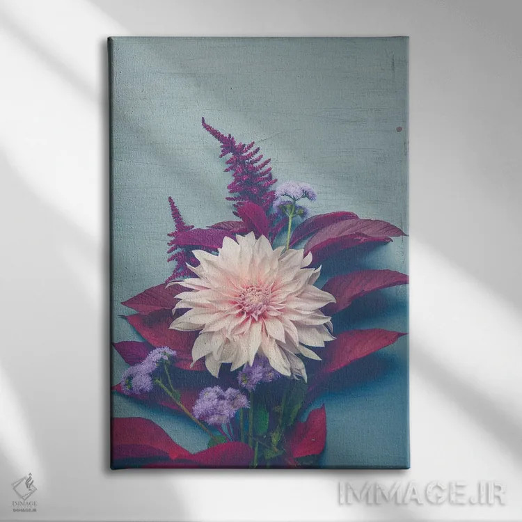 تابلو دکوراتیو گل های پاییزی اثر اولیویا جوی سنت کلر - نمای روبهرو روی دیوار