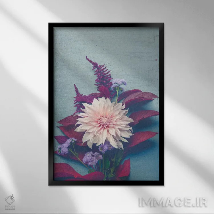 تابلو دکوراتیو گل های پاییزی اثر اولیویا جوی سنت کلر - نمای قابدار مشکی