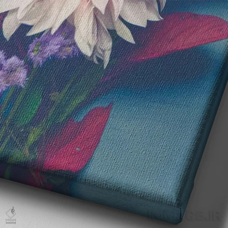 تابلو دکوراتیو گل های پاییزی اثر اولیویا جوی سنت کلر - نمای نزدیک بافت بوم