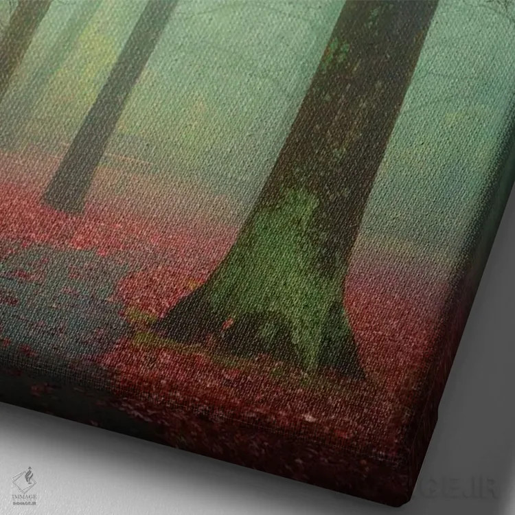 تابلو دکوراتیو مه پاییزی اثر اولیویا جوی سنت کلر - نمای نزدیک بافت بوم