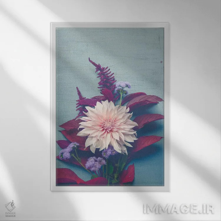 تابلو دکوراتیو گل های پاییزی اثر اولیویا جوی سنت کلر - نمای قابدار سفید