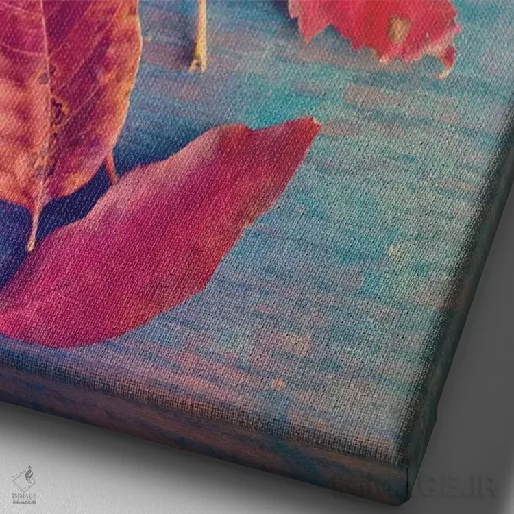 تابلو دکوراتیو طبیعت بی جان با برگ پاییزی اثر اولیویا جوی سنت کلر - نمای نزدیک بافت بوم