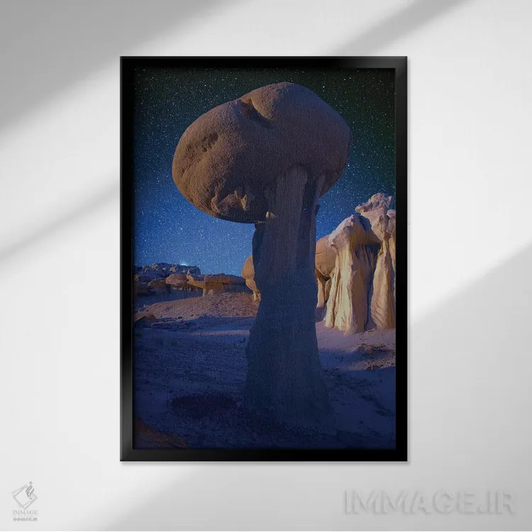 تابلو دکوراتیو دره رویاها، نیومکزیکو، بیستی بدلندز اثر اولنا آرت - نمای قابدار مشکی