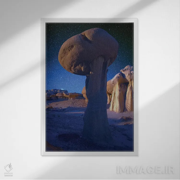 تابلو دکوراتیو دره رویاها، نیومکزیکو، بیستی بدلندز اثر اولنا آرت - نمای قابدار سفید