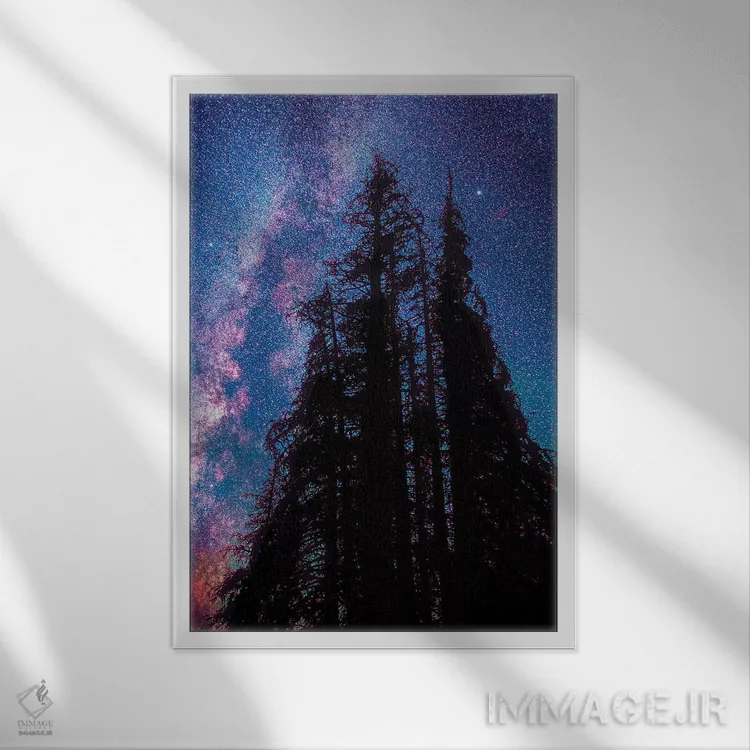 تابلو دکوراتیو زیر ستارگان ۲ اثر اولنا آرت - نمای قابدار سفید