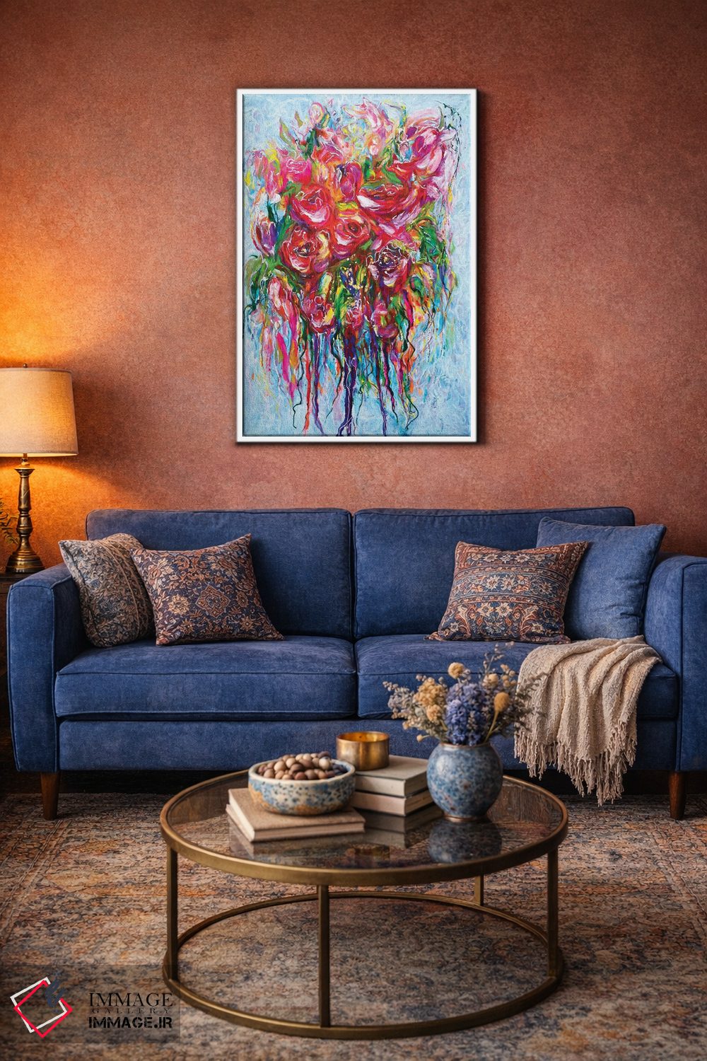 تابلو دکوراتیو شکوفه انتزاعی اثر اولنا آرت - D2W