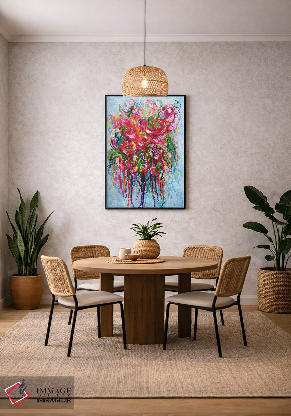 تابلو دکوراتیو شکوفه انتزاعی اثر اولنا آرت - D4B