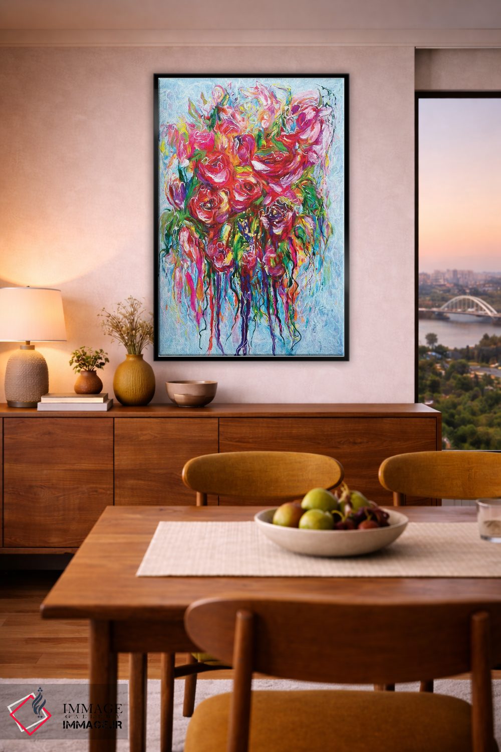 تابلو دکوراتیو شکوفه انتزاعی اثر اولنا آرت - D5B