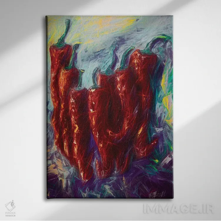 تابلو دکوراتیو مه گلی اثر اولنا آرت - نمای روبهرو روی دیوار