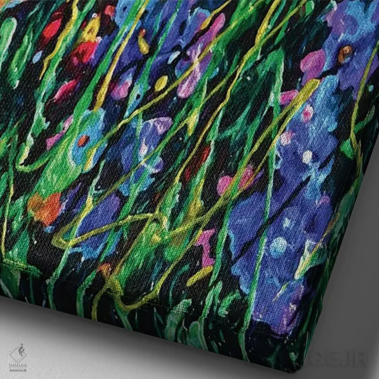 تابلو دکوراتیو مسیر باغ اثر اولنا آرت - نمای نزدیک بافت بوم