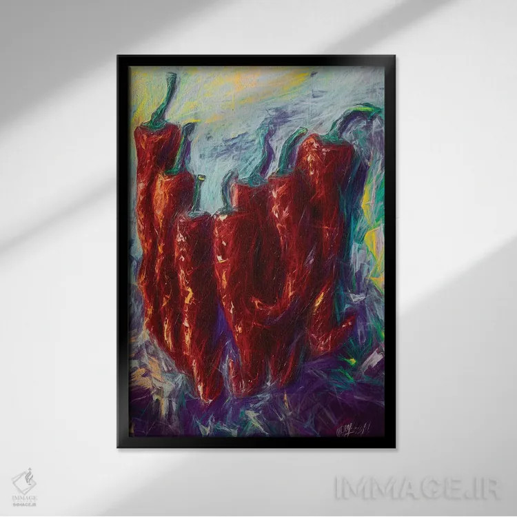 تابلو دکوراتیو مه گلی اثر اولنا آرت - نمای قابدار مشکی