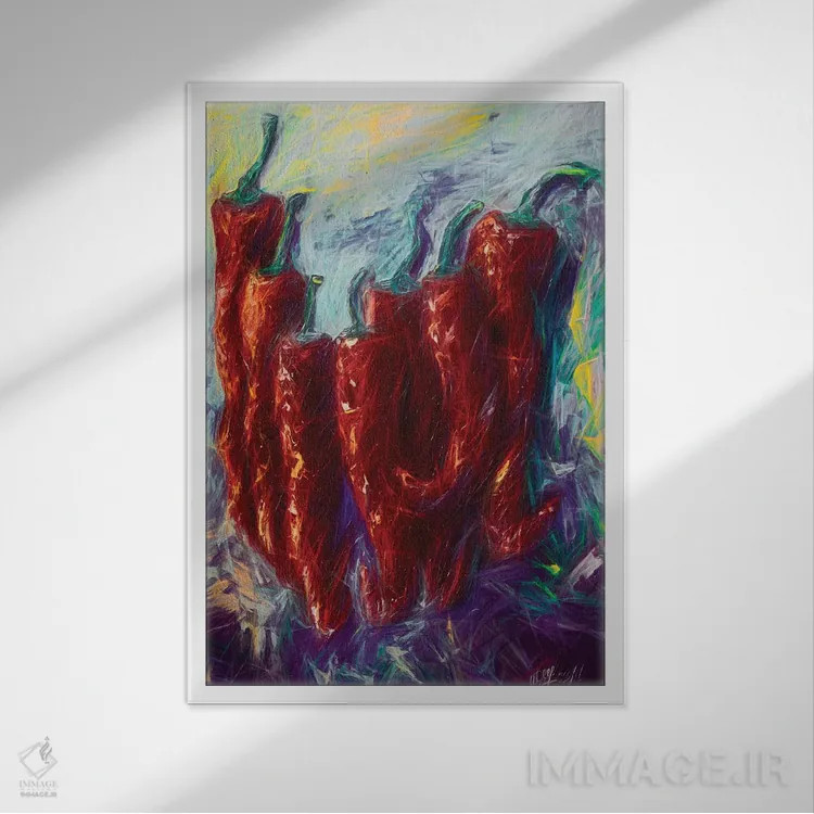 تابلو دکوراتیو مه گلی اثر اولنا آرت - نمای قابدار سفید