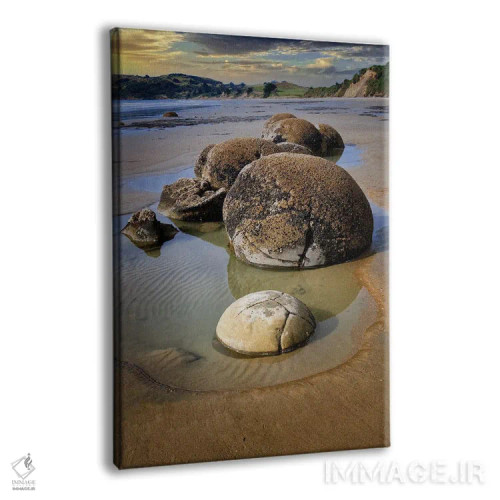 تابلو دکوراتیو صخره های موئراکی، سواحل شرقی نیوزیلند اثر اولنا آرت - نمای پرسپکتیو محصول