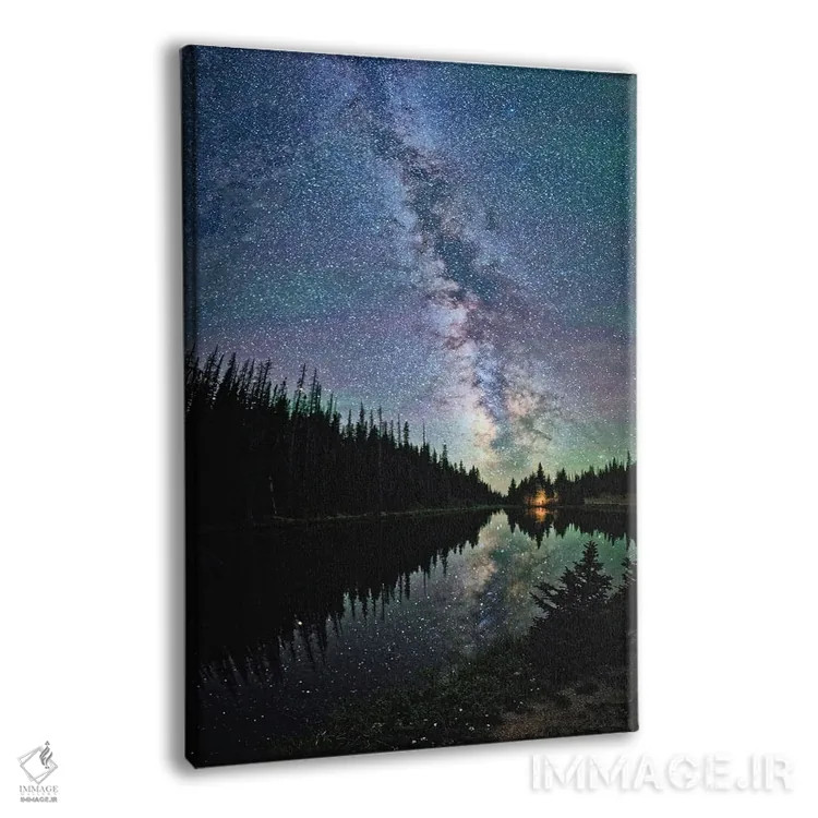 تابلو دکوراتیو نمایی از کهکشان راه شیری از دریاچه ایرن، کوه های راکی کلرادو اثر اولنا آرت - نمای پرسپکتیو محصول