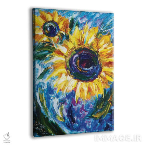 تابلو دکوراتیو نقاشی امپرسیونیستی آفتابگردان اثر اولنا آرت - نمای پرسپکتیو محصول