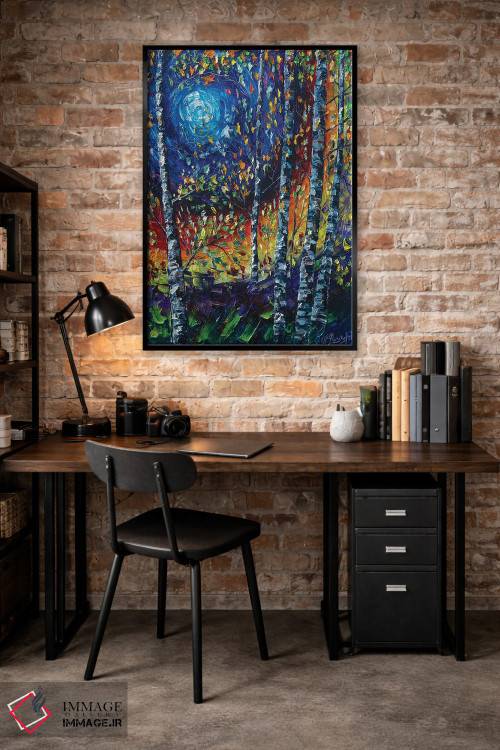 تابلو دکوراتیو سونات مهتاب با درختان آسپن اثر اولنا آرت - D4B